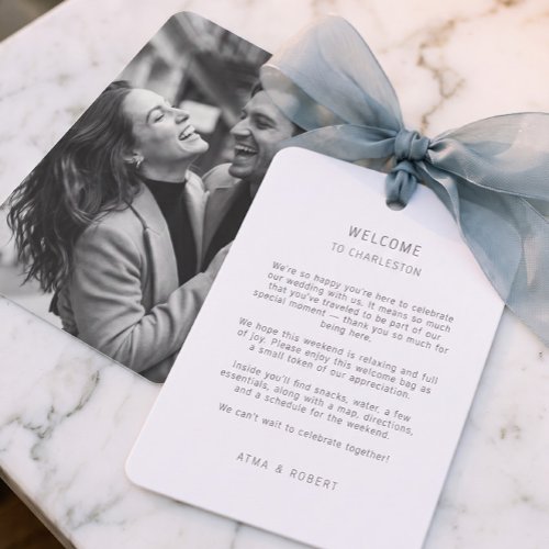 Minimalist Photo Wedding Welcome Letter Card