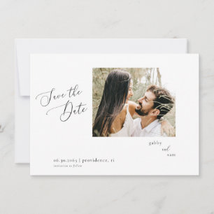 Minimalist Photo White Wedding Save the Date QR Invitation