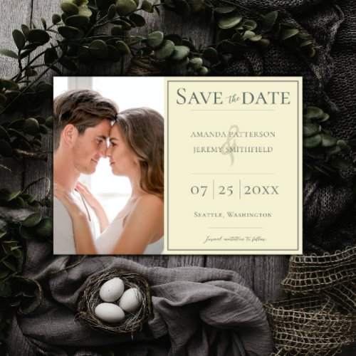 Minimalist Photo  Yellow Save the Date