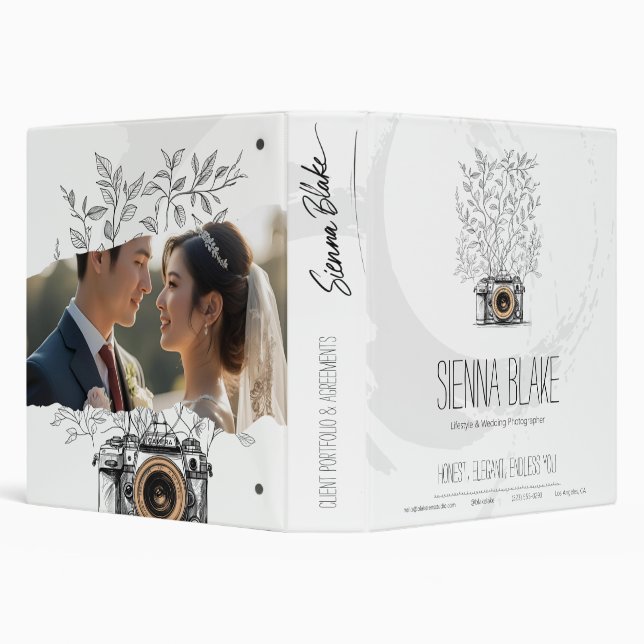 Minimalist Photographer Botanical Camera Binder (Background)