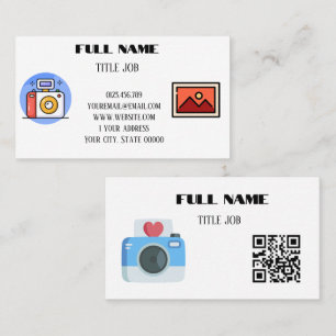 Minimalist Photographer Camera Illustration Business Card