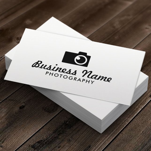 Minimalist Photographer Camera Logo Photography Business Card (Creator Uploaded)