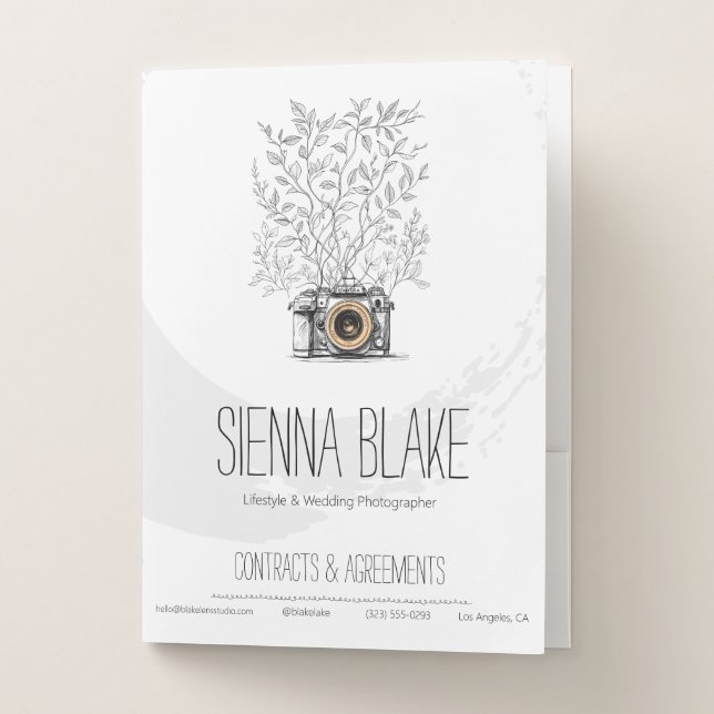 Minimalist Photographer Contract & Agreement Pocket Folder (Front)