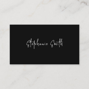 Minimalist Photographer Modern Black and White Business Card