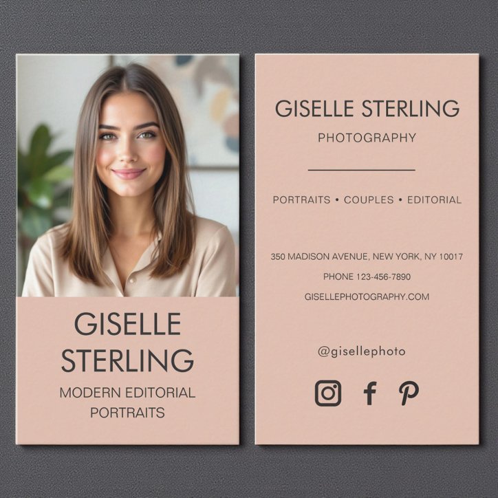 Minimalist Photographer Photo Social Media Business Card