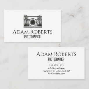 Minimalist Photographer Vintage Camera Business Card
