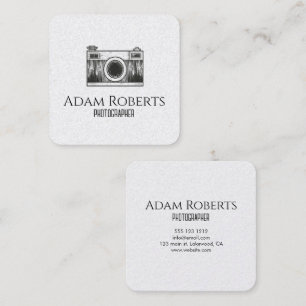 Minimalist Photographer Vintage Camera Square Business Card