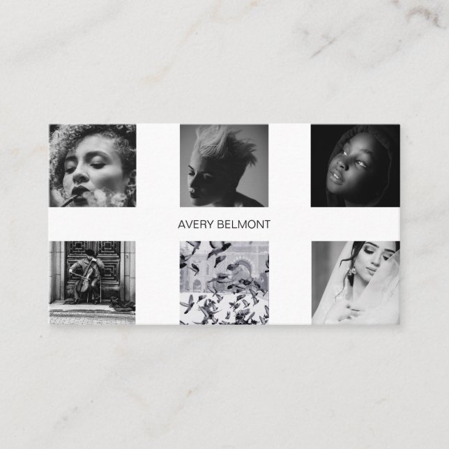 Minimalist Photography collage Personalized Business Card (Front)