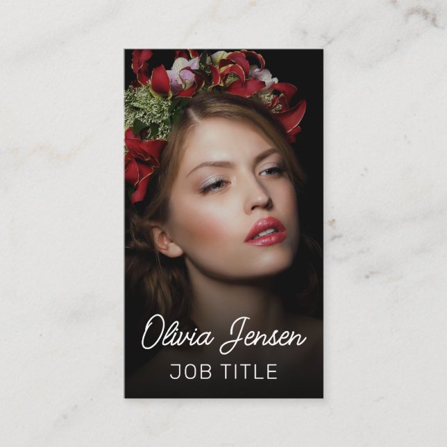 Minimalist Photography Full Photo Modern QR Code Business Card (Front)