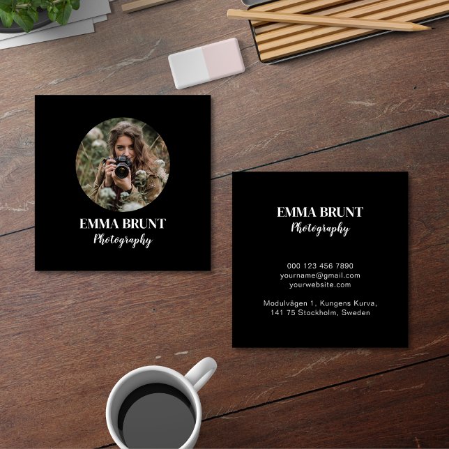 Minimalist Photography Modern and Professional Square Business Card (Creator Uploaded)
