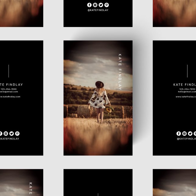 Minimalist Photography Photo Modern Social Media Business Card (Creator Uploaded)