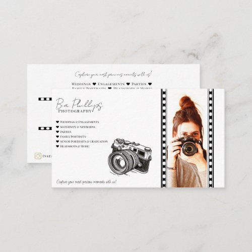 Minimalist Photography Photographer Photo Business Card