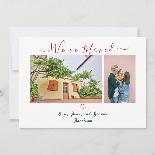 Minimalist Photos Modern Typography We've Moved Announcement (Front)