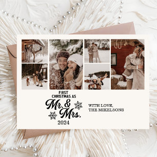 Minimalist PhotosFirst Christmas as Mr and Mrs Holiday Card
