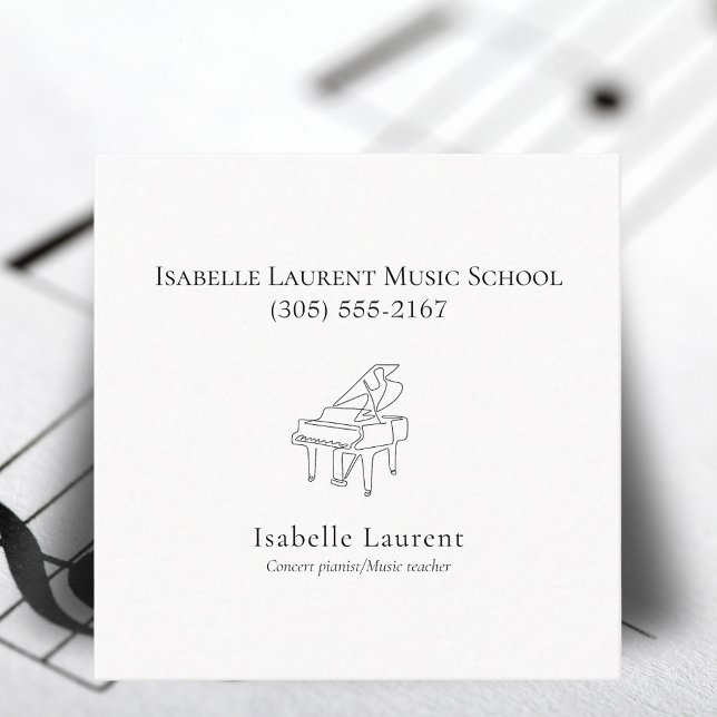Minimalist pianist music teacher calling card (Creator Uploaded)