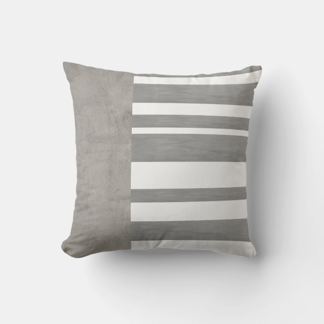 minimalist pillow gray and white stripes (Front)