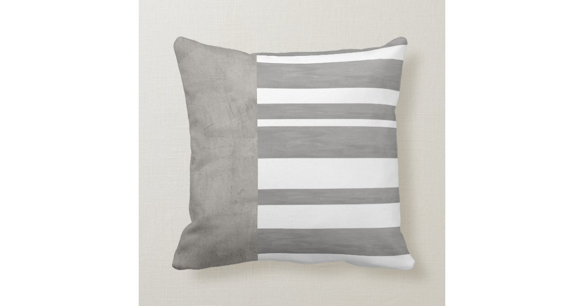 minimalist pillow gray and white stripes