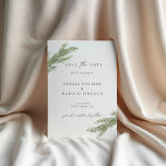 Minimalist Pine Branch Winter Save The Date Card<br><div class="desc">Minimalist & elegant winter save the date card.</div>