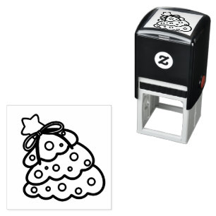 Minimalist Pine Christmas Tree Outline Self-inking Stamp