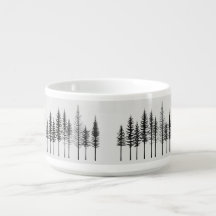 Minimalist Pine Forest Chili Soup Bowl