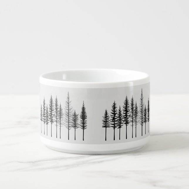 Minimalist Pine Forest Chili Soup Bowl (Center)
