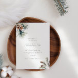 Minimalist Pine Leaves & Pine Cones Winter Wedding Invitation<br><div class="desc">Minimalist Pine Leaves & Pine Cones Winter Wedding Invitation. Personalize with your details in dark gray serif font.</div>