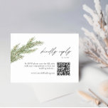Minimalist Pine Tree Branch Winter QR Code RSVP Enclosure Card<br><div class="desc">Minimalist QR Code winter wedding RSVP card.</div>