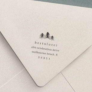Minimalist Pine Tree Christmas Return Address Self-inking Stamp