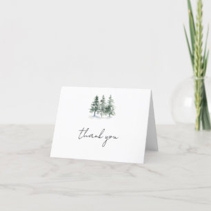 Minimalist Pine Tree Folded Thank You Card