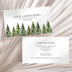 Minimalist Pine Tree Forest Custom Business Card