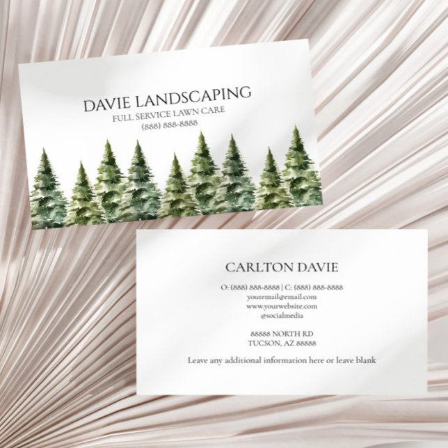 Minimalist Pine Tree Forest Custom Business Card (Creator Uploaded)