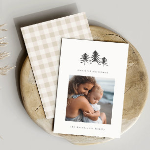 Minimalist Pine Tree Holiday Photo Card