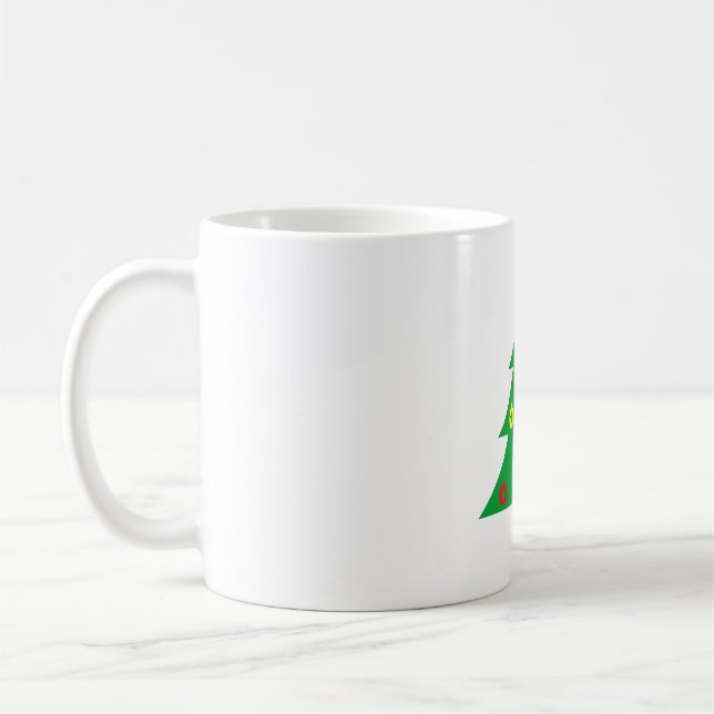 Minimalist Pine Tree Mug - Modern Abstract Christm (Left)