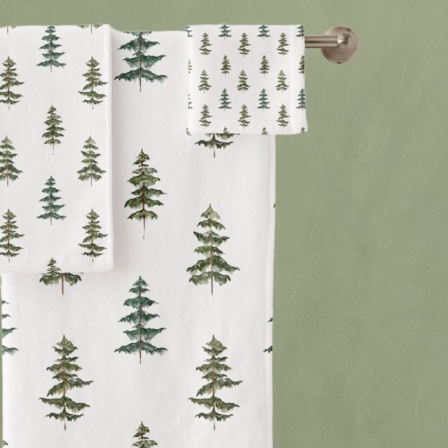Minimalist Pine Tree Pattern Bath Towel Set (Creator Uploaded)