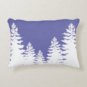 Minimalist pine tree silhouette accent pillow