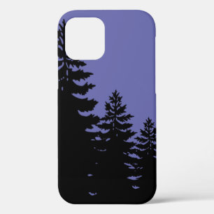Minimalist pine tree silhouette Cas iPhone 12 Case