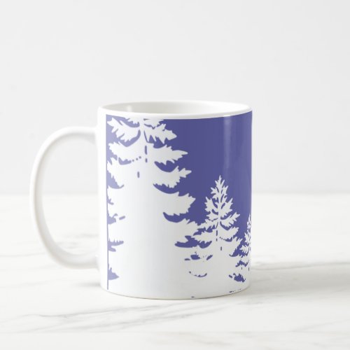 Minimalist pine tree silhouette coffee mug