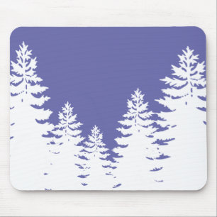 Minimalist pine tree silhouette mouse pad
