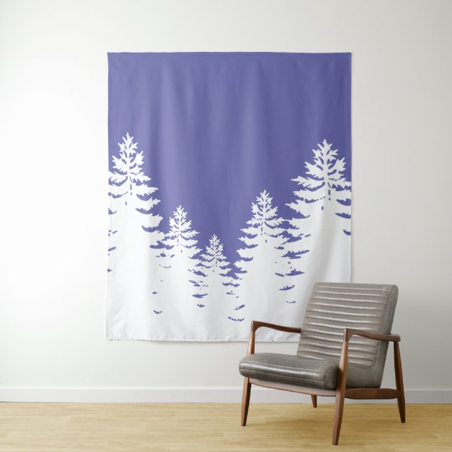 Minimalist pine tree silhouette tapestry (In Situ)