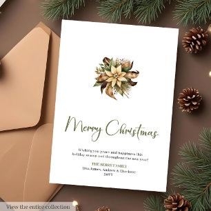 Minimalist Pine Wreath Holiday Christmas Greeting  Card