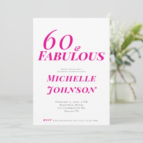 Minimalist Pink 60 & Fabulous 60th Birthday Party