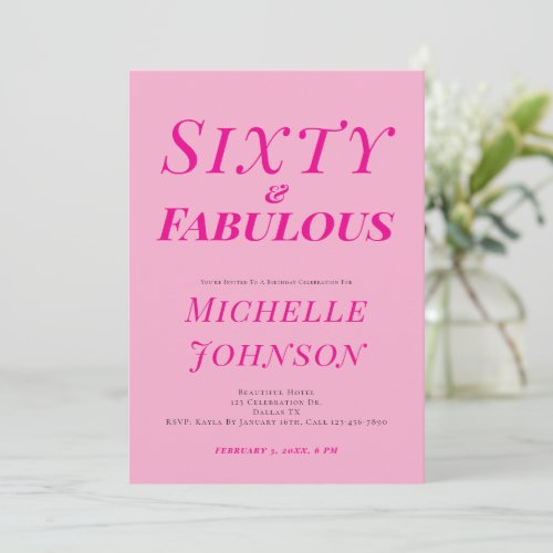 Minimalist Pink 60 & Fabulous 60th Birthday Party