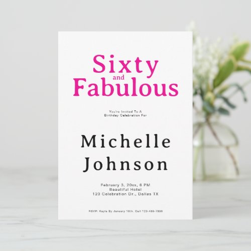 Minimalist Pink 60 & Fabulous 60th Birthday Party