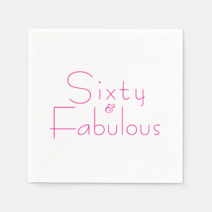 Minimalist Pink 60 & Fabulous 60th Birthday Party Napkins