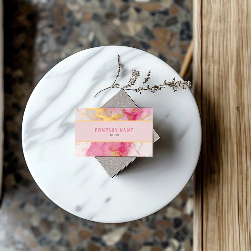 Minimalist pink and gold Marble Business Card