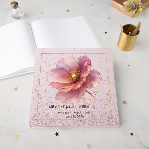 Minimalist Pink and Gold Poppy Wedding