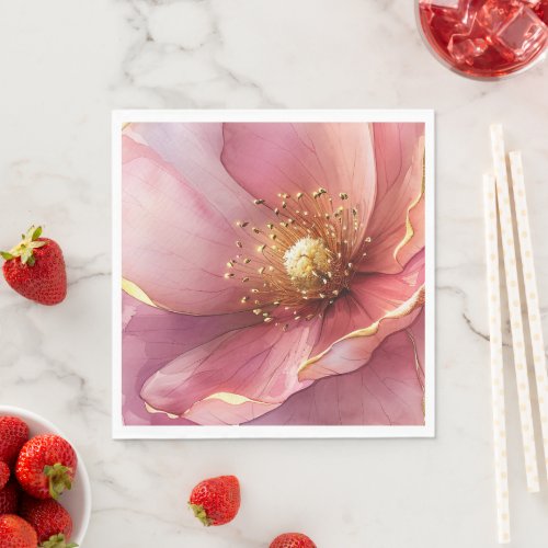 Minimalist Pink and Gold Poppy Wedding