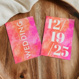 Minimalist Pink and Orange Bold Chic Wedding