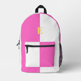 Minimalist Pink and White Custom Name Backpacks