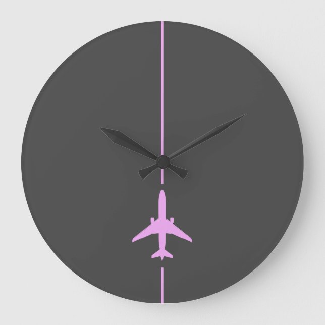 Minimalist Pink Aviation Large Clock (Front)